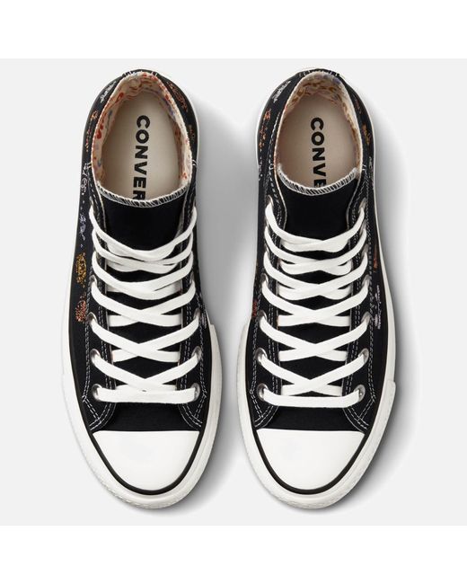 converse black mystic world lift hi trainers