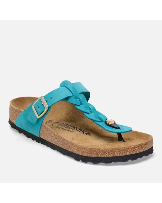 Birkenstock Blue Gizeh Nubuck Slim-fit Toe-post Sandals