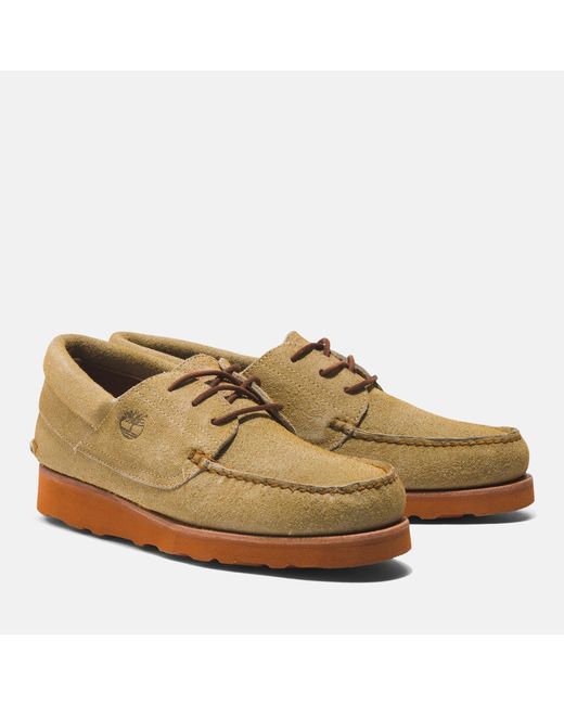 Timberland Brown 3-eye Suede Shoes for men