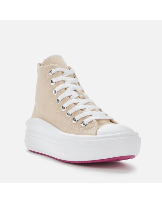 Converse Chuck Taylor All Star Move Hi-top Trainers in Natural | Lyst