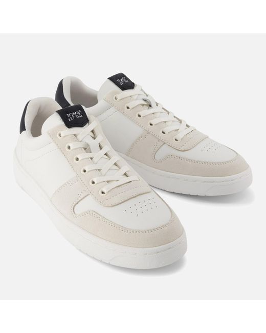 TOMS White Trvl Lite Leather And Suede Trainers for men