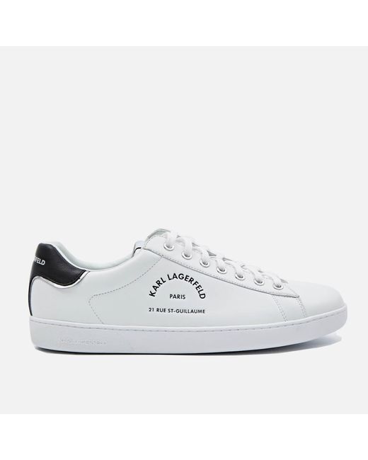 Karl Lagerfeld White Kourt Ii Leather Cupsole Trainers for men