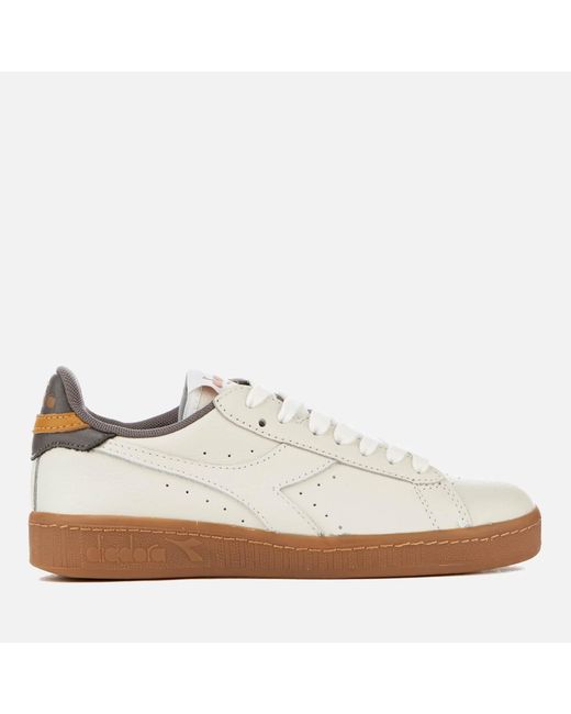 Diadora White Game L Low Leather Gum Sole Trainers
