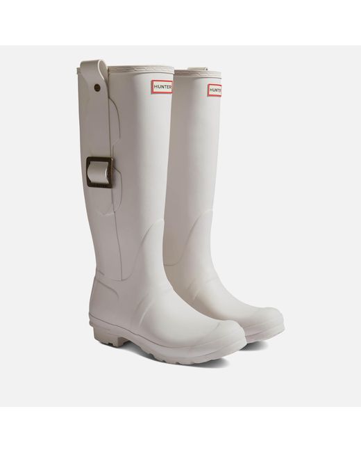 Hunter Gray Original Tall Exaggerated Buckle Rubber Wellies