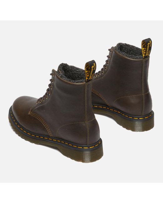 Dr. Martens Brown 1460 Faux Fur-Lined Leather Boots for men