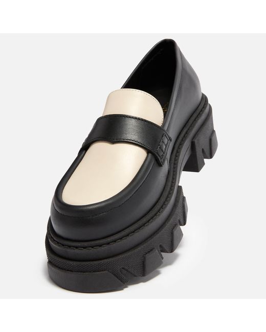 Alohas Black Trailblazer Two-tone Leather Loafers