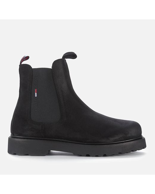 tommy hilfiger mens black boots