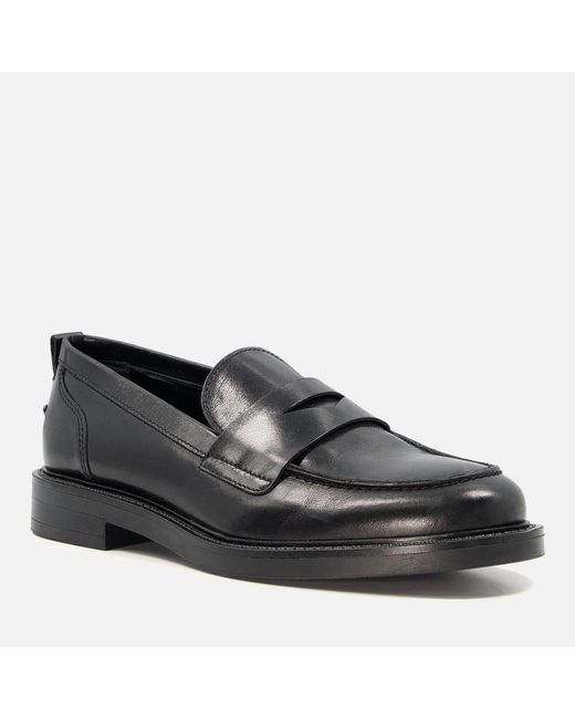 Dune Black Geeno Leather Penny Loafers