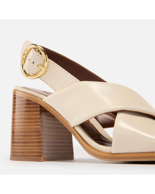 See By Chloé Metallic Lyna Leather Heeled Sandals