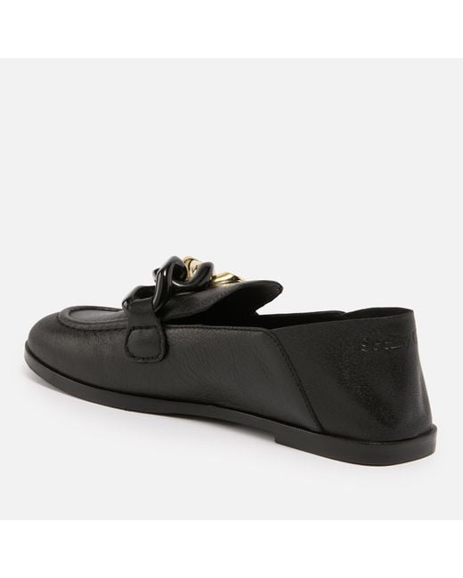 See By Chloé Black Monyca Full-grained Leather Loafers