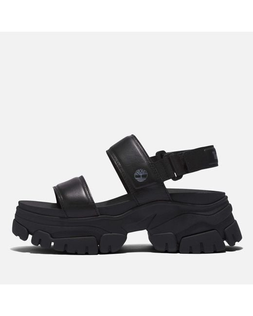 Timberland Black Adley Way Leather Chunky Sandals