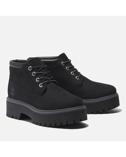 Timberland Black Stone Street Premium Platform Waterproof Chukka