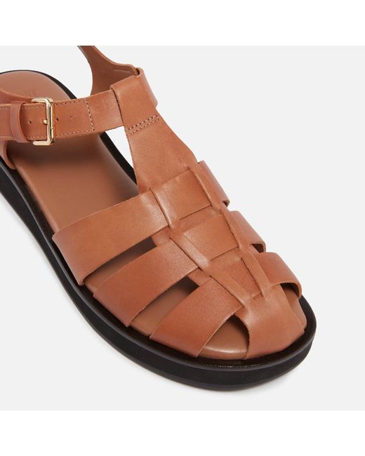 Dune Brown Loch Leather Sandals