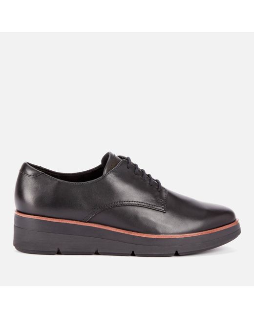 Clarks Black Shaylin Lace Leather Shoes