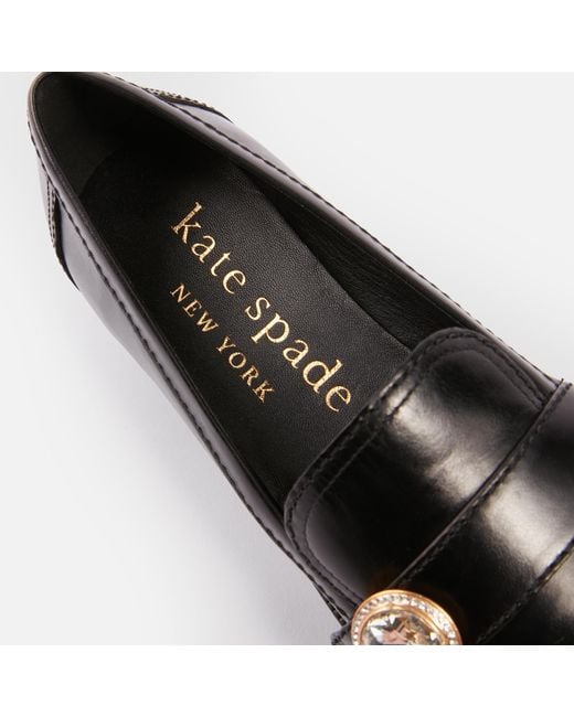 Kate Spade Black Posh Leather Loafers