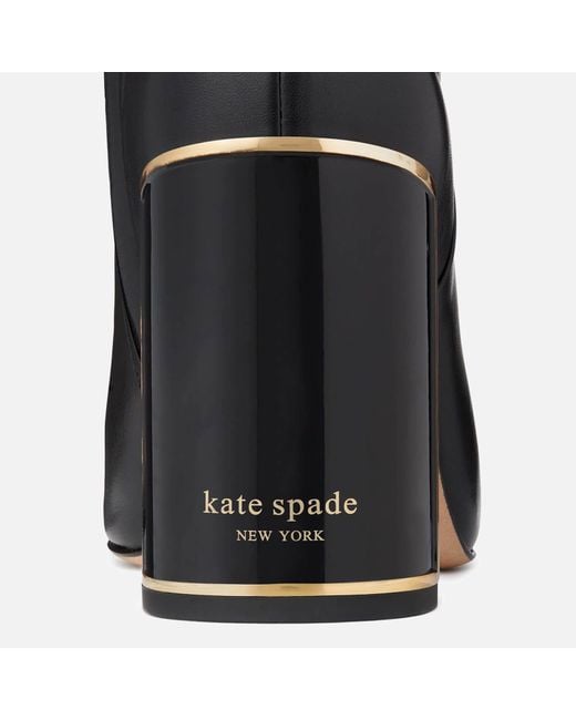 Kate Spade Black Merritt Leather Knee High Heeled Boots