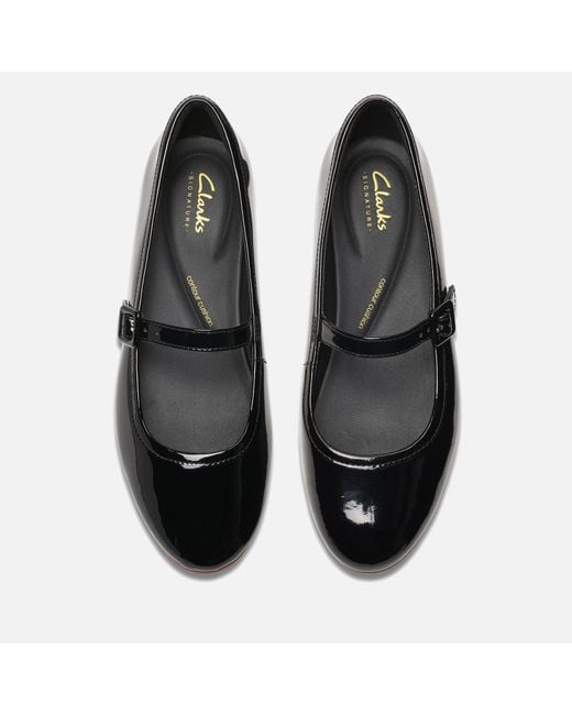Clarks Fawna Sky Patent Mary Jane Flats in Black | Lyst