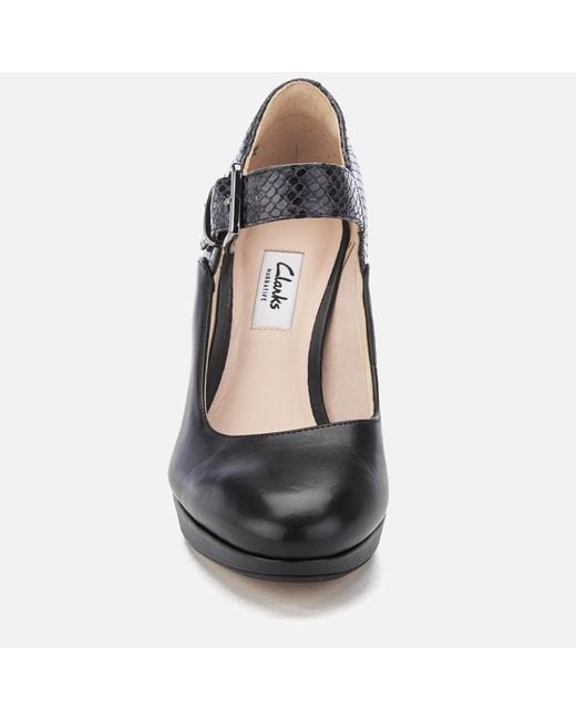 Clarks Kendra Gaby Leather Mary Jane Heels in Black Lyst UK