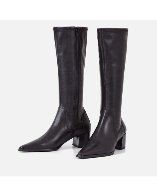 Vagabond Black Giselle Leather And Faux Leather Knee High Boots