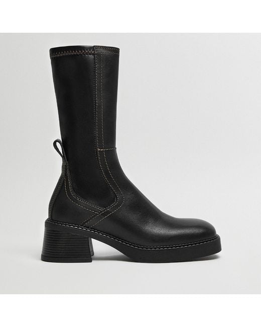 E8 By Miista Black Fabi Heeled Leather Chelsea Boots