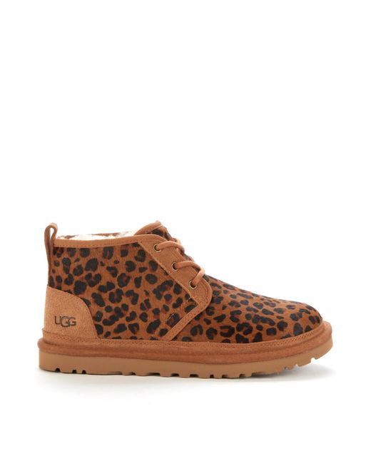 ugg neumel lace up ankle boots in leopard