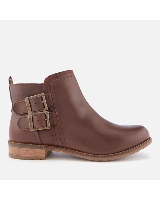 Barbour Sarah Leather Low Buckle Boots in Brown Lyst UK