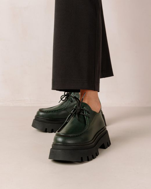 Alohas Tycoon Jade Green Leather Loafers in Black | Lyst