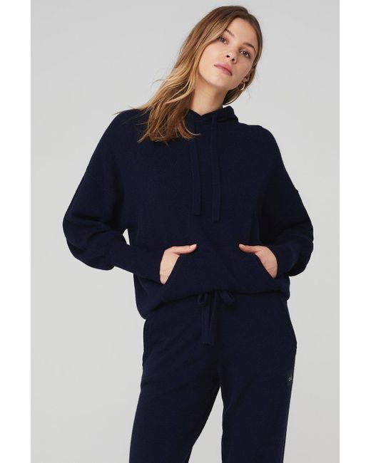 Alo Yoga Cashmere Jet Set Hoodie in Blue | Lyst