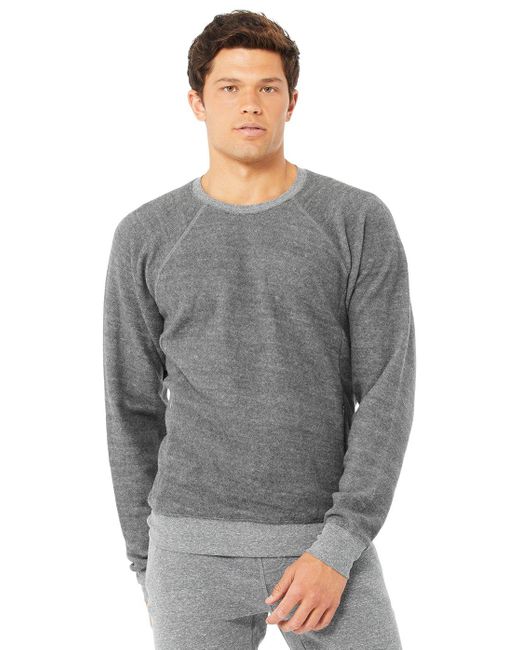 Alo Yoga Fleece Triumph Crew Neck Sweatshirt in Gray - Lyst