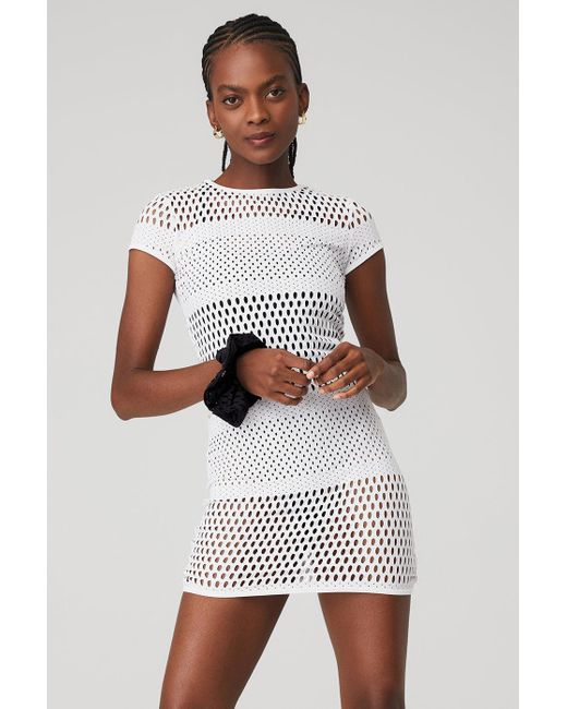 Alo Yoga Mesh Haute Summer Dress in White | Lyst