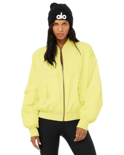 yellow bomber jacket womens