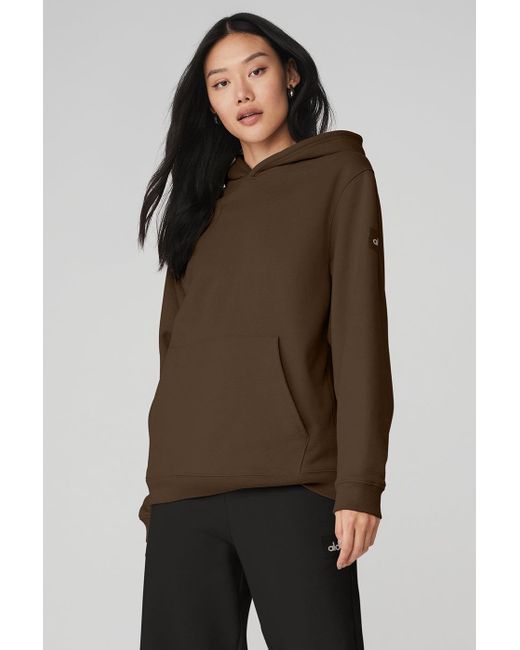 Alo Yoga Renown Heavy Weight Hoodie in Brown Lyst