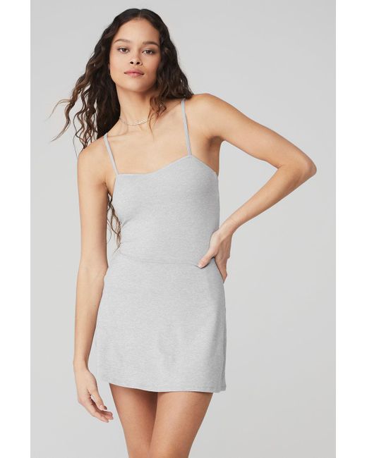 Alo Yoga Alosoft Courtside Tennis Dress in Gray Lyst