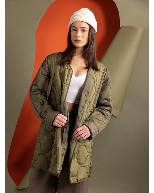 Alpha Industries Women's Mixed Media Quilted Long Liner (og-107
