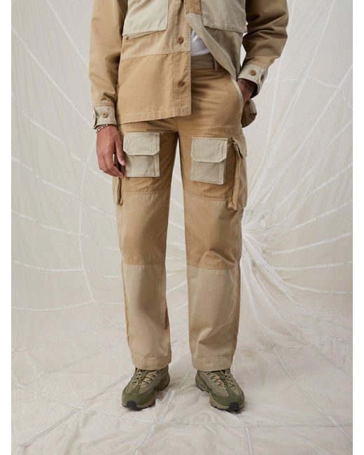 Alpha Industries Mixed Media Cargo Pant in Natural for Men | Lyst