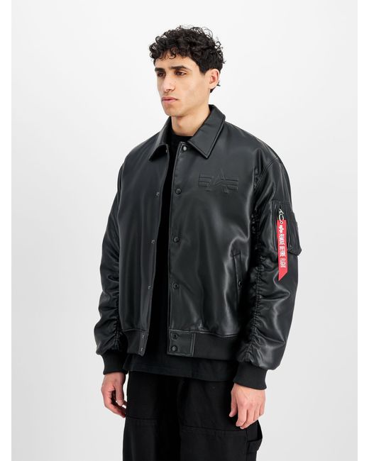 Alpha Industries Black Pu College Jacket for men