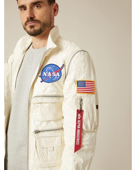 Alpha Industries Nasa Evo Bomber Jacket in White Lyst