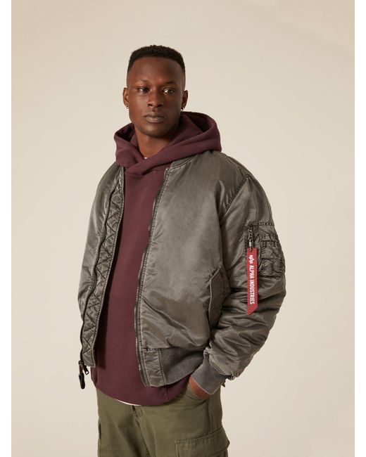 Alpha Industries Synthetic Ma-1 Battlewash Bomber Jacket in Brown for ...