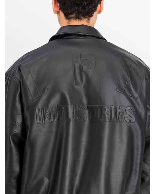Alpha Industries Black Pu College Jacket for men