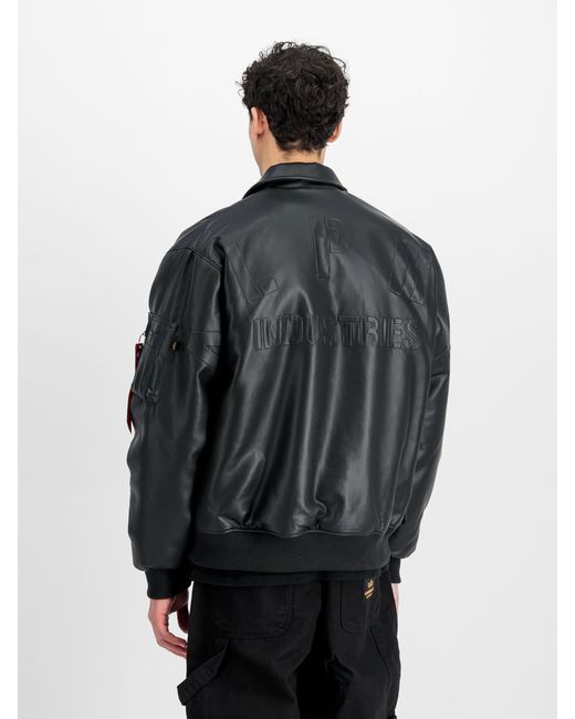 Alpha Industries Black Pu College Jacket for men