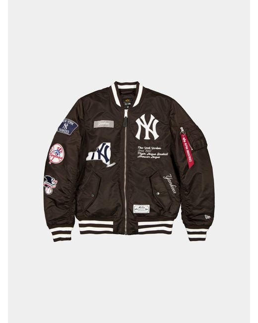 KTZ New York Yankees X Alpha X Ma-1 Bomber Jacket (burnt Wood) in