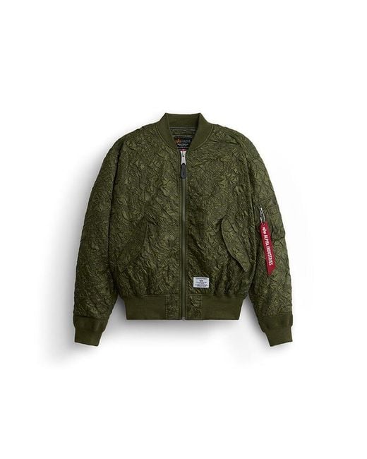 Alpha Industries Green L-2b Bubble Flight Jacket W