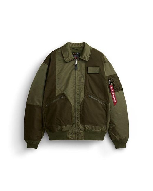 Alpha Industries Mixed Media Cwu 36p Mod Jacket in Green for Men