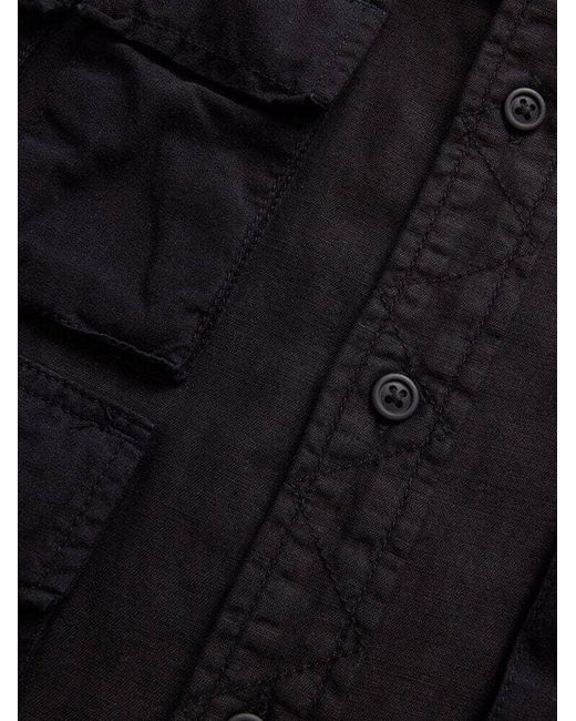 Alpha Industries Black Long Sleeve Multi Pocket Shirt for men