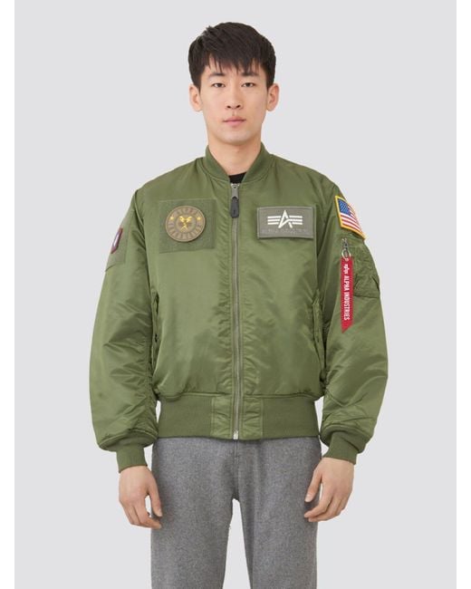 Alpha Industries Green Ma-1 Flex Bomber Jacket for men