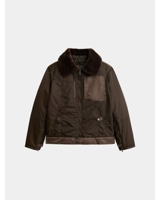 Alpha Industries Brown Nylon Aviator Jacket for men