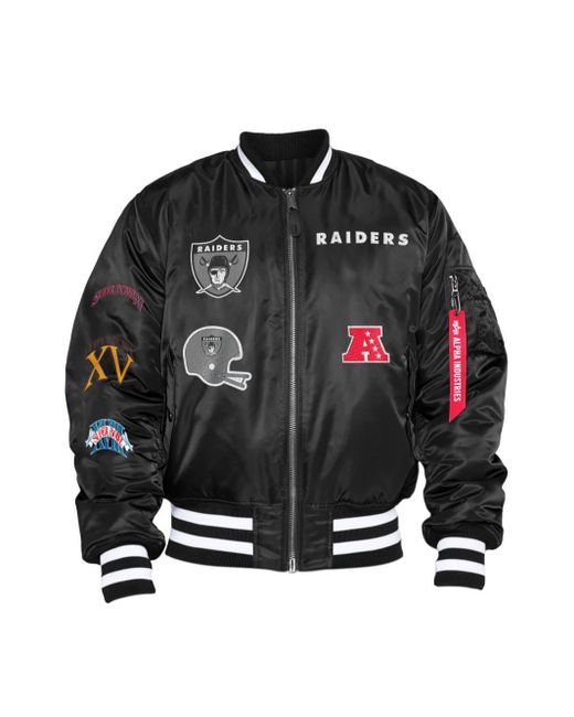 Alpha Industries Las Vegas Raiders X Alpha X New Era Ma-1 Bomber Jacket (historic Logo) in Black