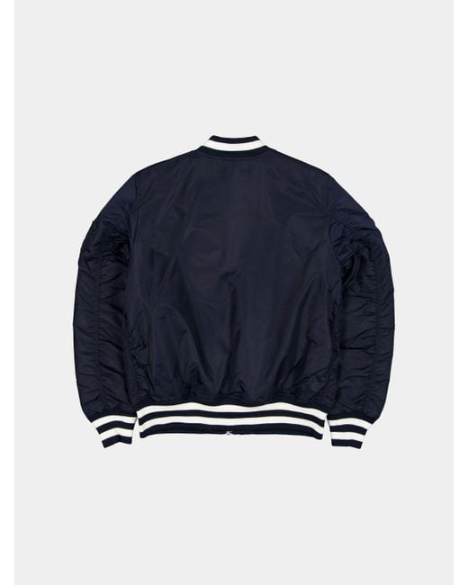 Alpha Industries Blue Boston Red Sox X Alpha X New Era Ma-1 Bomber Jacket for men