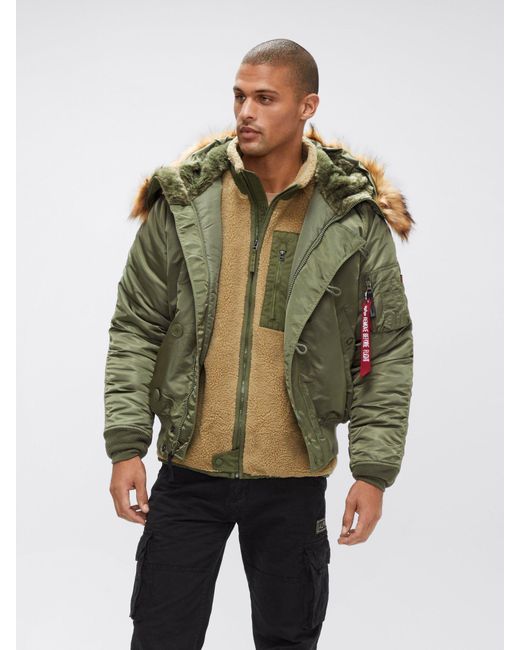 Alpha Industries N 2b Short Waist Parka Heritage In Sage Green For Men Lyst