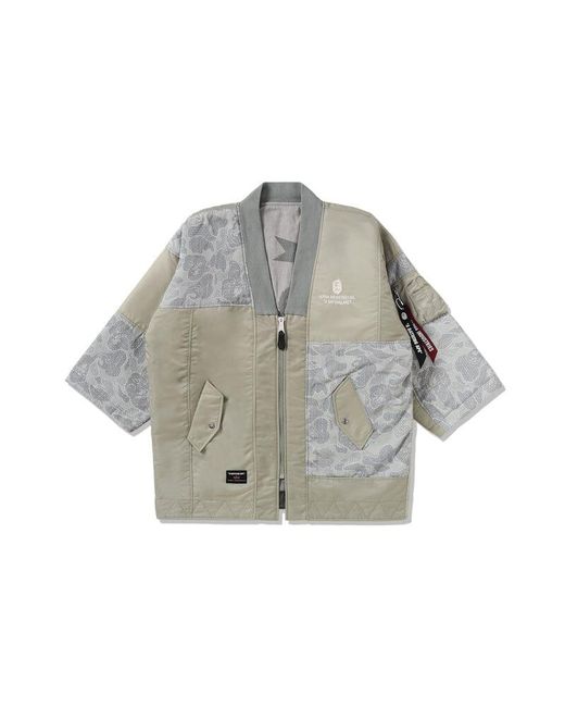 Alpha Industries Gray Alpha X Bape Reversible Kimono Jacket for men